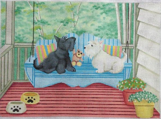 click here to view larger image of Scotties Share Porch Swing (hand painted canvases)
