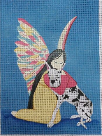 click here to view larger image of Great Dane with Angel (hand painted canvases)