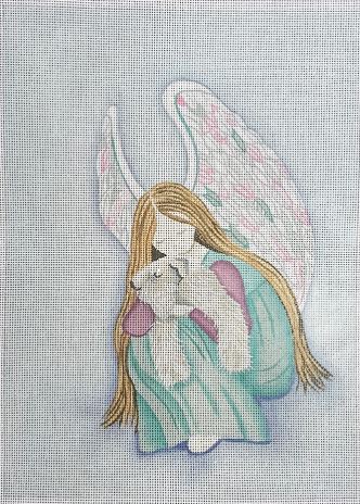 click here to view larger image of Wheaten Terrier w/Angel (hand painted canvases)