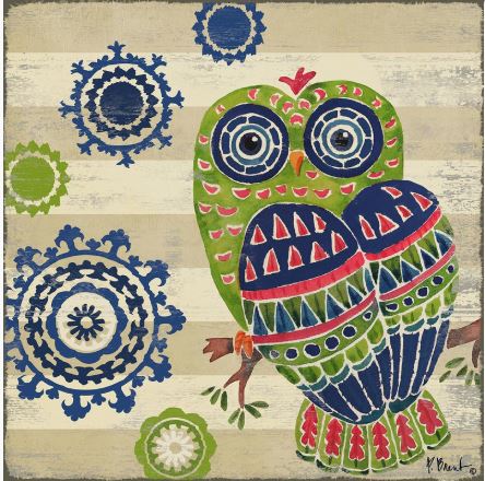 click here to view larger image of Groovy Owls II (hand painted canvases)