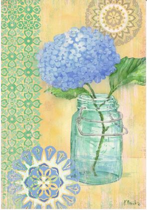 click here to view larger image of Vintage Glass Floral II Vertical (hand painted canvases)