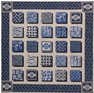 click here to view larger image of Indigo Squares  - 18M (hand painted canvases)