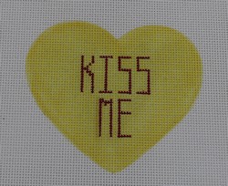 click here to view larger image of Kiss Me on Yellow (hand painted canvases)