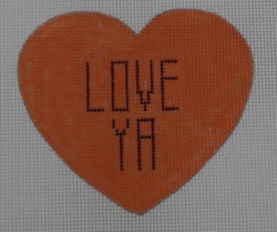 click here to view larger image of Love Ya on Peach (hand painted canvases)