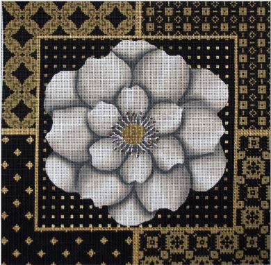 click here to view larger image of White Flower Collage (hand painted canvases)