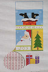 click here to view larger image of Down the Chimney Stocking (hand painted canvases)
