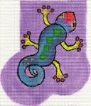 click here to view larger image of Purple Gecko Mini Sock (hand painted canvases)