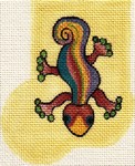 click here to view larger image of Yellow Gecko Mini Sock (hand painted canvases)