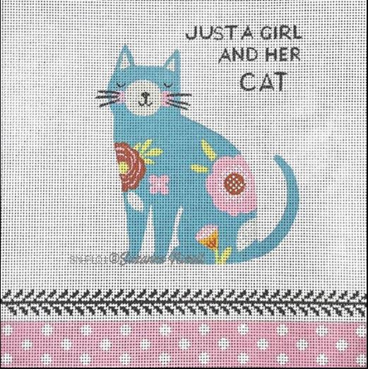 click here to view larger image of Girl and Her Cat, A (hand painted canvases)