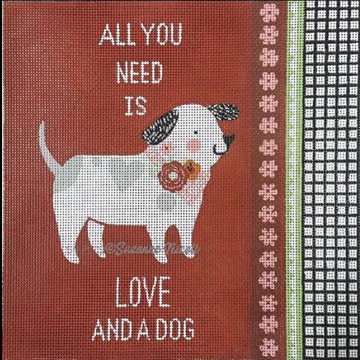 click here to view larger image of Love & a Dog (hand painted canvases)