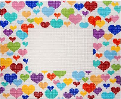 click here to view larger image of Happy Hearts Frame (hand painted canvases)