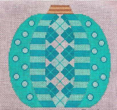 click here to view larger image of Pumpkin Patchwork - Argyle (hand painted canvases)
