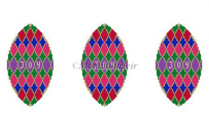 click here to view larger image of Joy Triad Ornament (hand painted canvases)