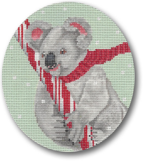 click here to view larger image of Koala w/Candy Cane (hand painted canvases)