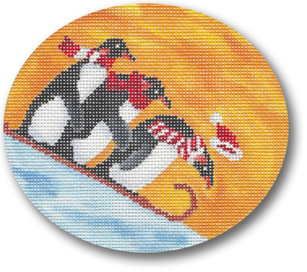 click here to view larger image of Penguins Sledding  (hand painted canvases)