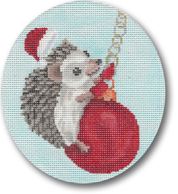click here to view larger image of In Like a Xmas Wrecking Ball Ornament (hand painted canvases)