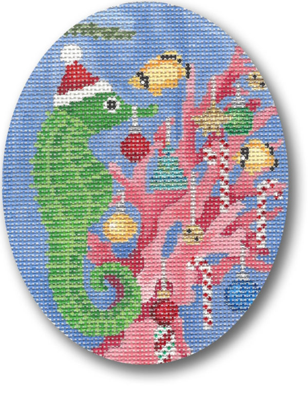 click here to view larger image of Seahorse Decorating Tree Ornament (hand painted canvases)