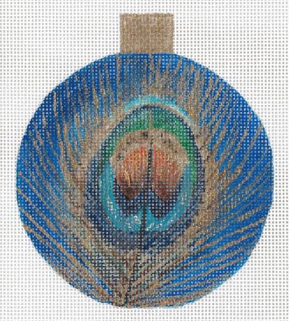 click here to view larger image of Peacock Ornament (hand painted canvases)