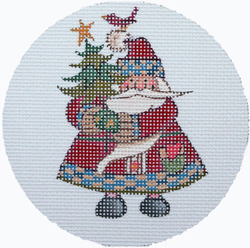 click here to view larger image of Christmas Plaids - Santa (hand painted canvases)