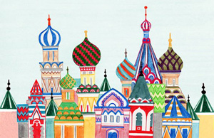 click here to view larger image of Russian Architecture (hand painted canvases)