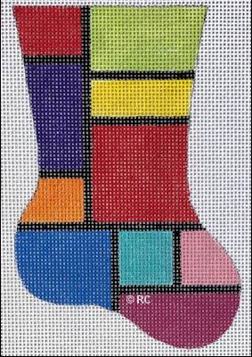 click here to view larger image of Stained Glass Mini Sox (hand painted canvases)