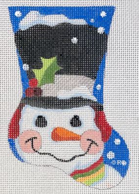 click here to view larger image of Snowman Mini Sox (hand painted canvases)
