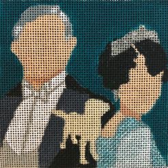 click here to view larger image of Downton Abbey Lord & Lady Grantham - Movie Coaster (hand painted canvases)