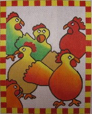 click here to view larger image of Flock of Chickens (hand painted canvases)