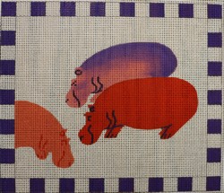 click here to view larger image of Bloat of Hippos (hand painted canvases)