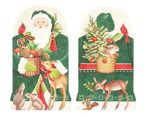 click here to view larger image of Two-Sided Forest Friends Father Christmas (hand painted canvases)
