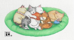 click here to view larger image of Sleeping Kitties (hand painted canvases)