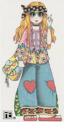 click here to view larger image of Hippie Girl (full body) (hand painted canvases)