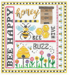 click here to view larger image of Bee Happy   (hand painted canvases)
