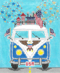 click here to view larger image of Micro Bus - Fourth of July (hand painted canvases)
