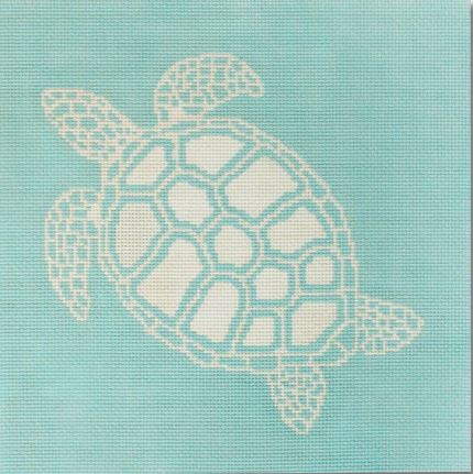 click here to view larger image of Turtle - Aqua Background (hand painted canvases)