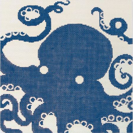 click here to view larger image of Octopus - Navy Background  (hand painted canvases)