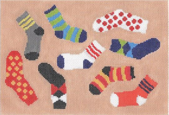 click here to view larger image of Lost Socks  (hand painted canvases)