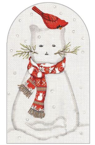 click here to view larger image of Snowy Cat & Cardinal (hand painted canvases)