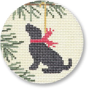 click here to view larger image of Ornament Black Lab  (hand painted canvases)