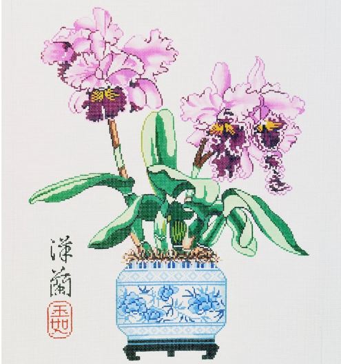 click here to view larger image of Orchid & Cattleya (hand painted canvases)