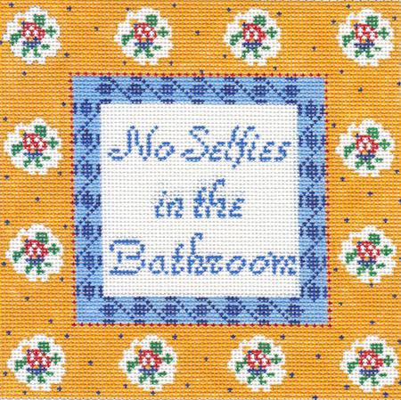 click here to view larger image of No Selfies in Bathroom (hand painted canvases)