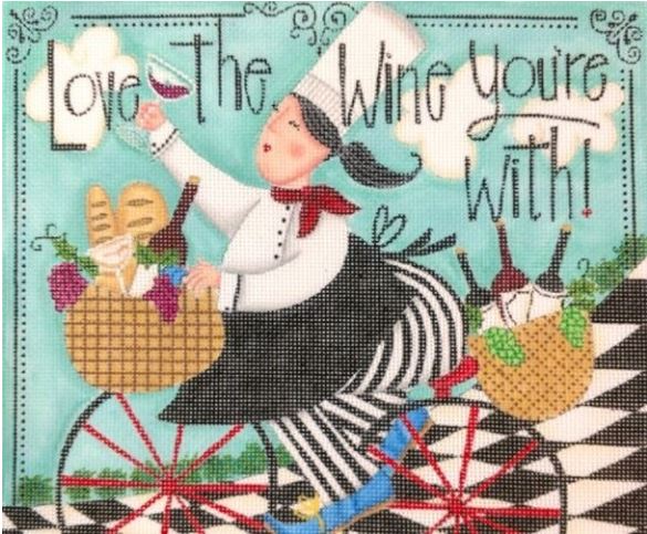 click here to view larger image of Love the Wine You're With (hand painted canvases)