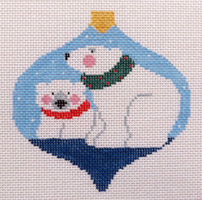 click here to view larger image of Polar Bears Bauble (hand painted canvases)