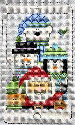 click here to view larger image of Selfies - Santa and Friends (hand painted canvases)