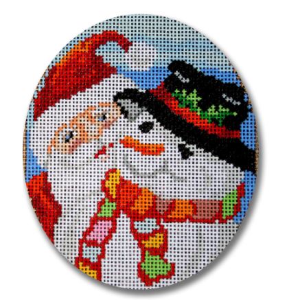 click here to view larger image of Santa and Snowman (hand painted canvases)