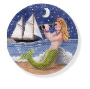 click here to view larger image of Mermaid with Spyglass (hand painted canvases)
