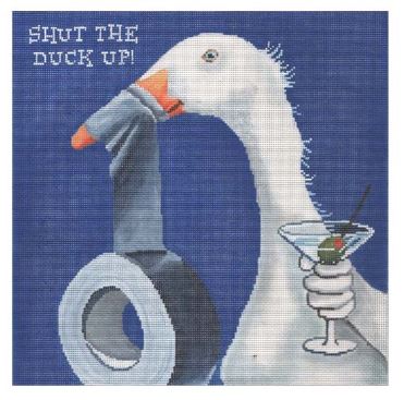 click here to view larger image of Shut the Duck Up! (hand painted canvases)