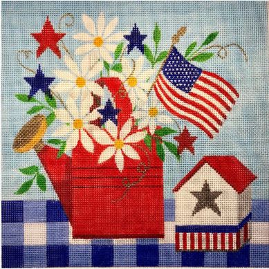 click here to view larger image of Patriotic Tablescape (hand painted canvases)