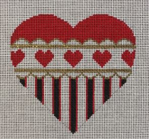 click here to view larger image of Red Heart with Hearts (hand painted canvases)