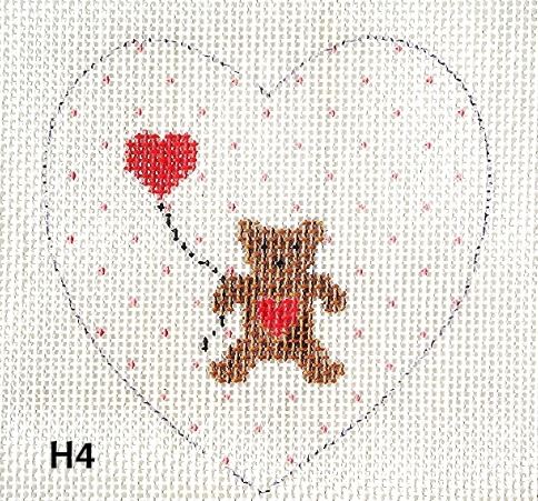 click here to view larger image of Teddy and Heart Balloon (hand painted canvases)